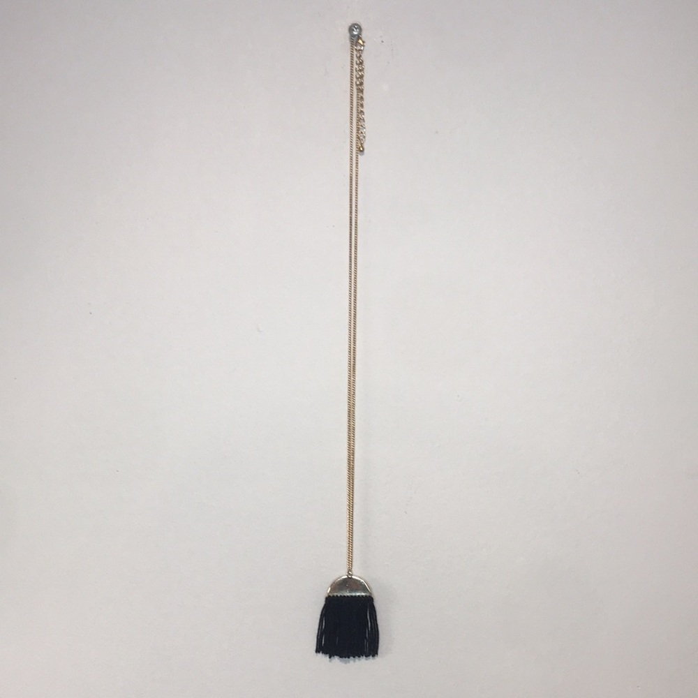 Modern Gold Half Moon Black Rain Y2K Necklace